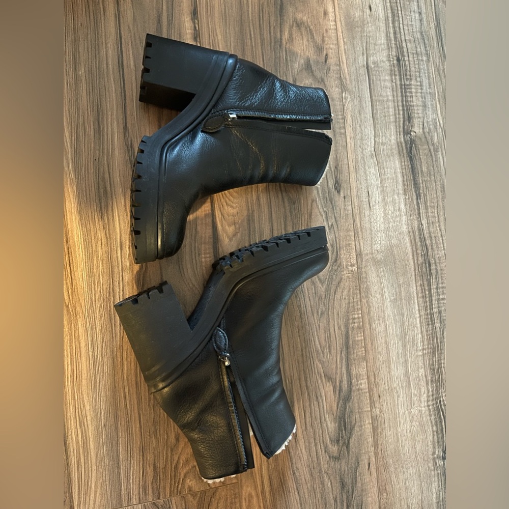 Rebecca Minkoff Shearling Lined Block Heel Booties